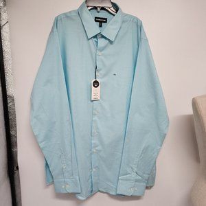 NEW Express Size XXL Mens Turquoise Extra Slim Fit Long Sleeve 1MX button Shirt
